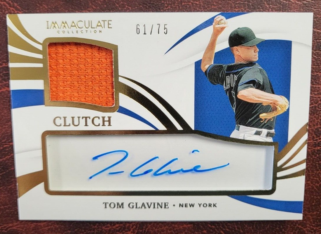 2021 PANINI IMMACULATE COLLECTION TOM GLAVINE AUTO JERSEY RELIC CARD 61/75
