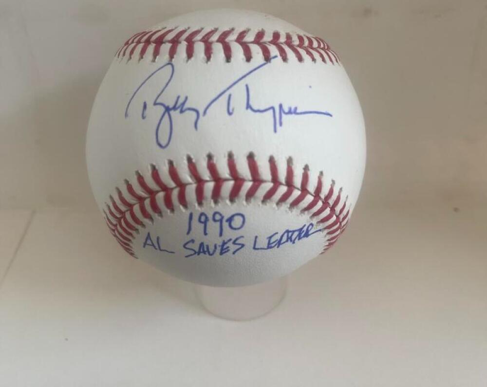 BOBBY THIGPEN 1990 AL SAVES LEADER SIGNED AUTO M.L. BASEBALL BAS AUTHENTICATE
