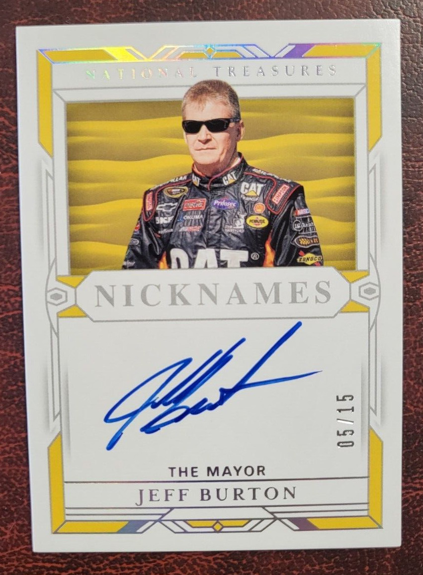 2020 NATIONAL TREASURES JEFF BURTON NASCAR RACING NICKNAMES AUTO CARD 05/15
