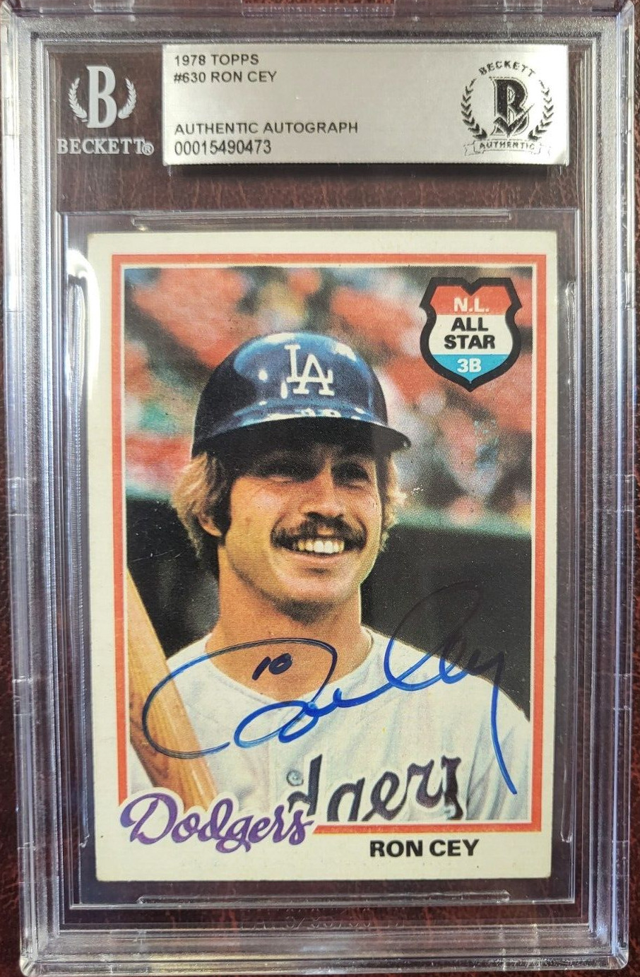 1978 TOPPS RON CEY DODGERS SIGNED AUTOGRAPH #630 BASEBALL CARD BECKETT
