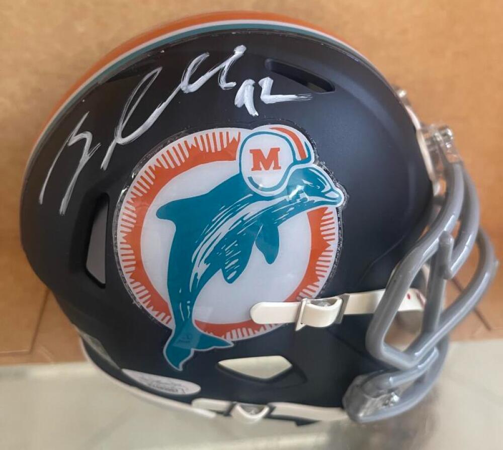 ZACH SIELER DOLPHINS SIGNED AUTOGRAPHEDC USTOM MINI HELMET JSA WA683907
