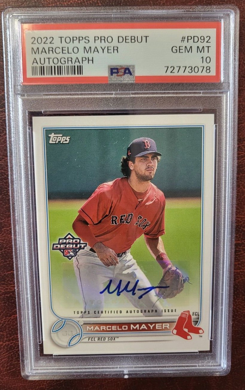 2022 TOPPS PRO DEBUT MARCEL MAYER RED SOX AUTO AUTOGRAPH PROSPECT CARD PSA 10
