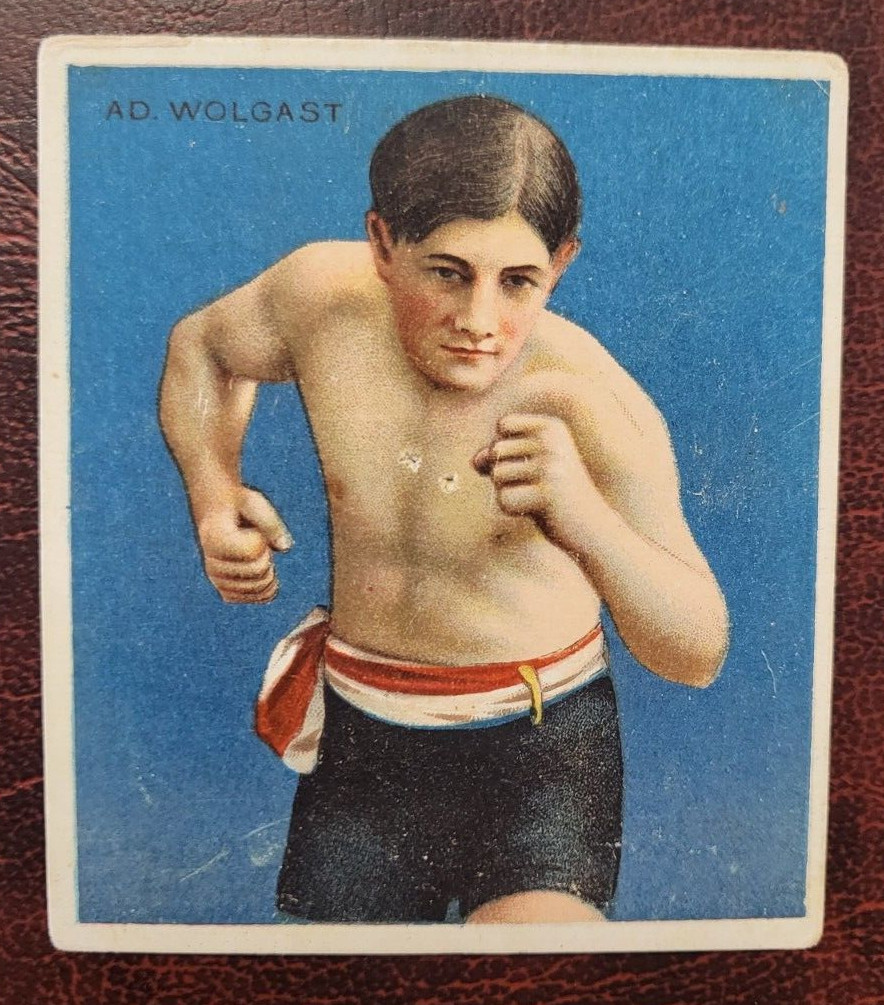 1910 T-218 AD WOLGAST MECCA CIGARETTES CHAMPION ATHLETE CARD COLLECTIBLE MEMORABILIA