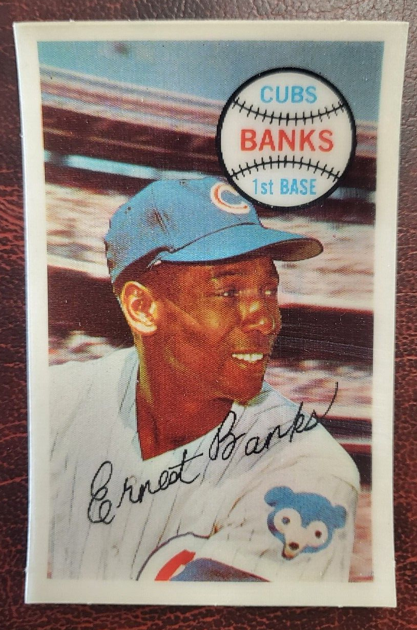 1970 KELLOGGS 3-D ERNIE BANKS CUBS HOF #40 BASEBALL CARD VINTAGE NO CRACKS COLLECTIBLE MEMORABILIA