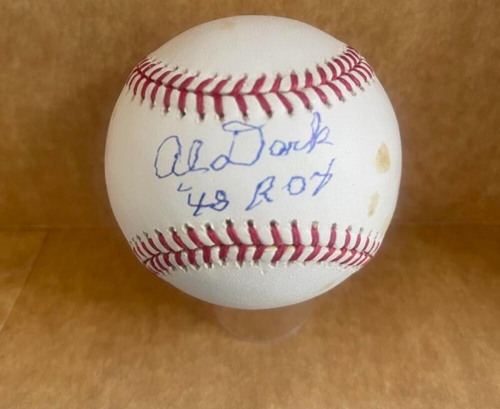 ALVIN DARK BOSTON BRAVES 48 ROY SIGNED AUTOGRAPHED M.L. BASEBALL BAS AUTHENTICAT
