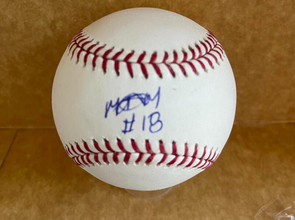 MICHEL TRIANA REDS SIGNED AUTOGRAPHED M.L. BASEBALL BECKETT R98114
