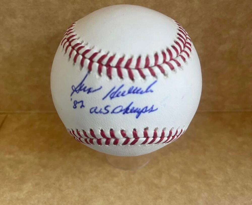GEORGE HENDRICK 82 WS CHAMPS SIGNED AUTOGRAPHED M.L. BASEBALL JSA AH66087
