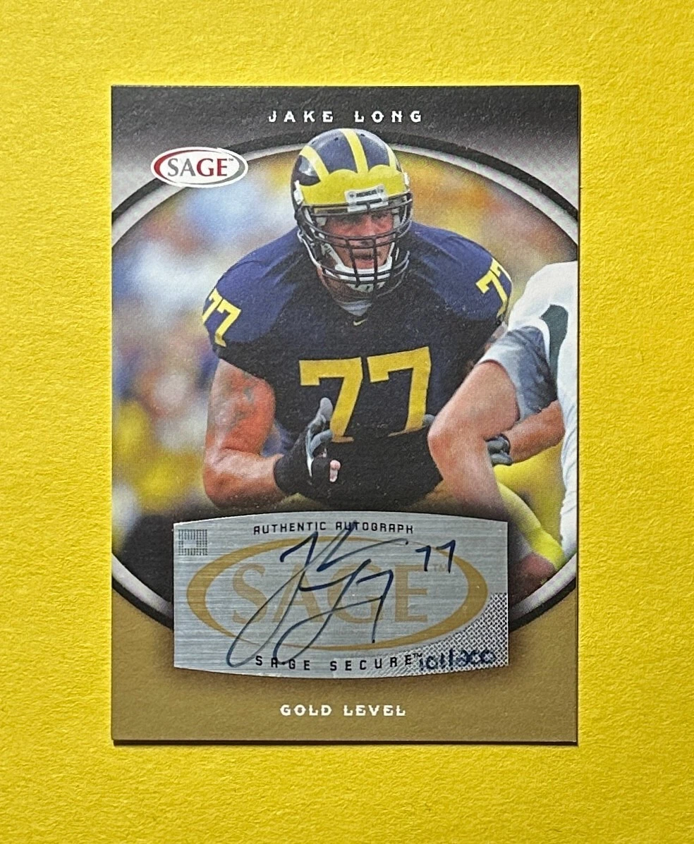 2008 SAGE JAKE LONG ROOKIE AUTO /200 MICHIGAN #A39 WOLVERINES

