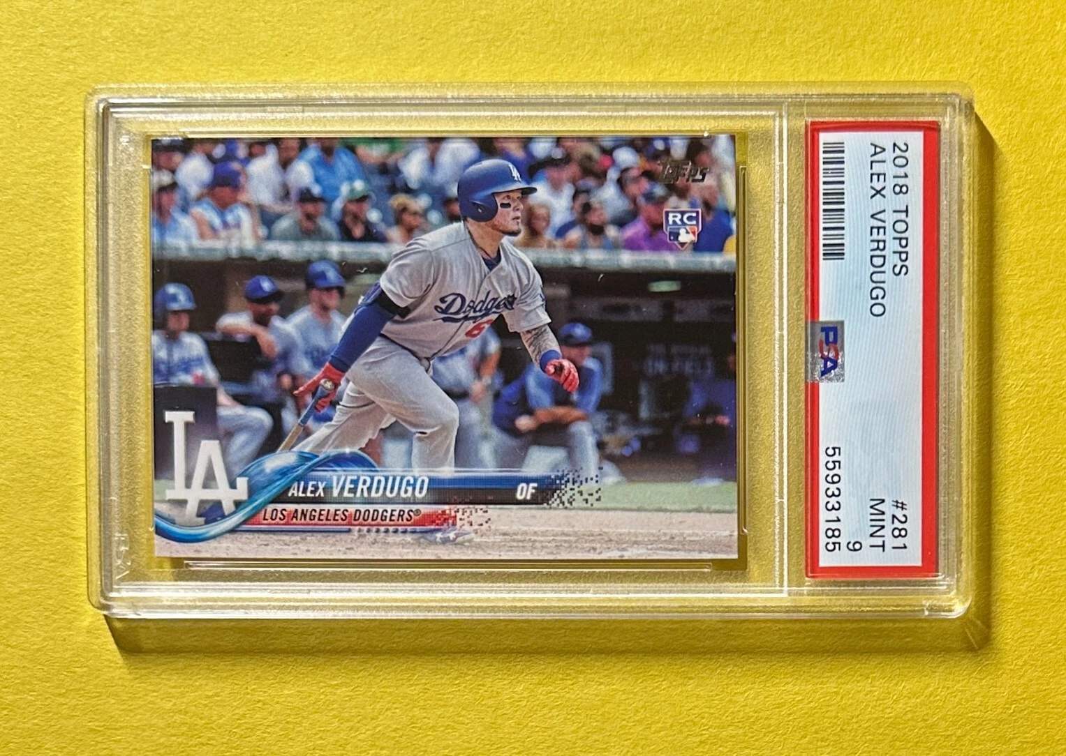2018 TOPPS ALEX VERDUGO #281 PSA MINT 9 ROOKIE CARD
