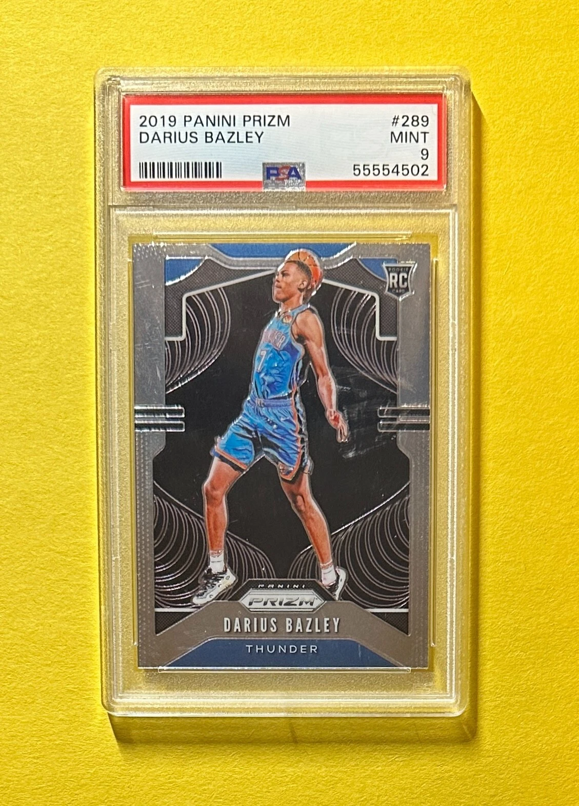 2019 PANINI PRIZM DARIUS BAZLEY #289 PSA MINT 9 ROOKIE CARD
