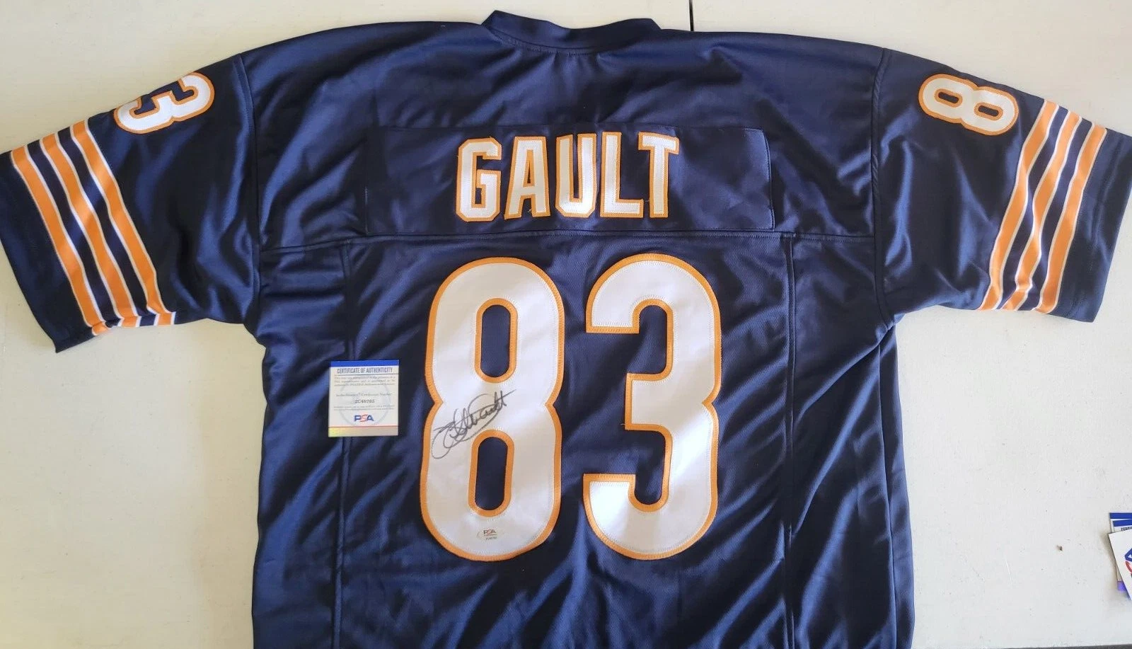WILLIE GAULT #83 BEARS SIGNED AUTO FOOTBALL JERSEY SZ XL PSA AUTHENTICATED * COLLECTIBLE MEMORABILIA