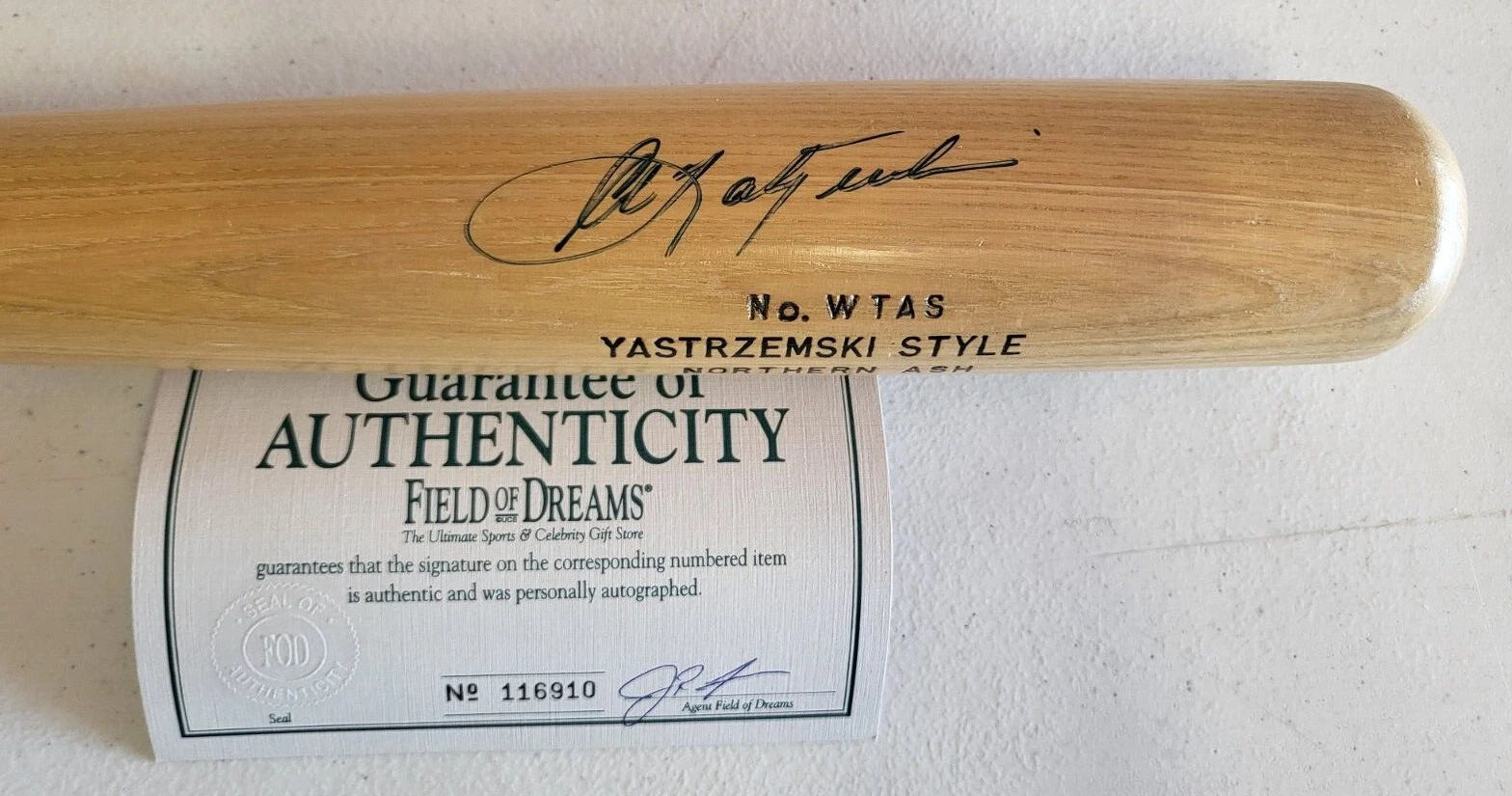 CARL YASTRZEMSKI RED SOX YAZ STYLE HANNA BATRITE SIGNED BAT FIELD OF DREAMS COA
