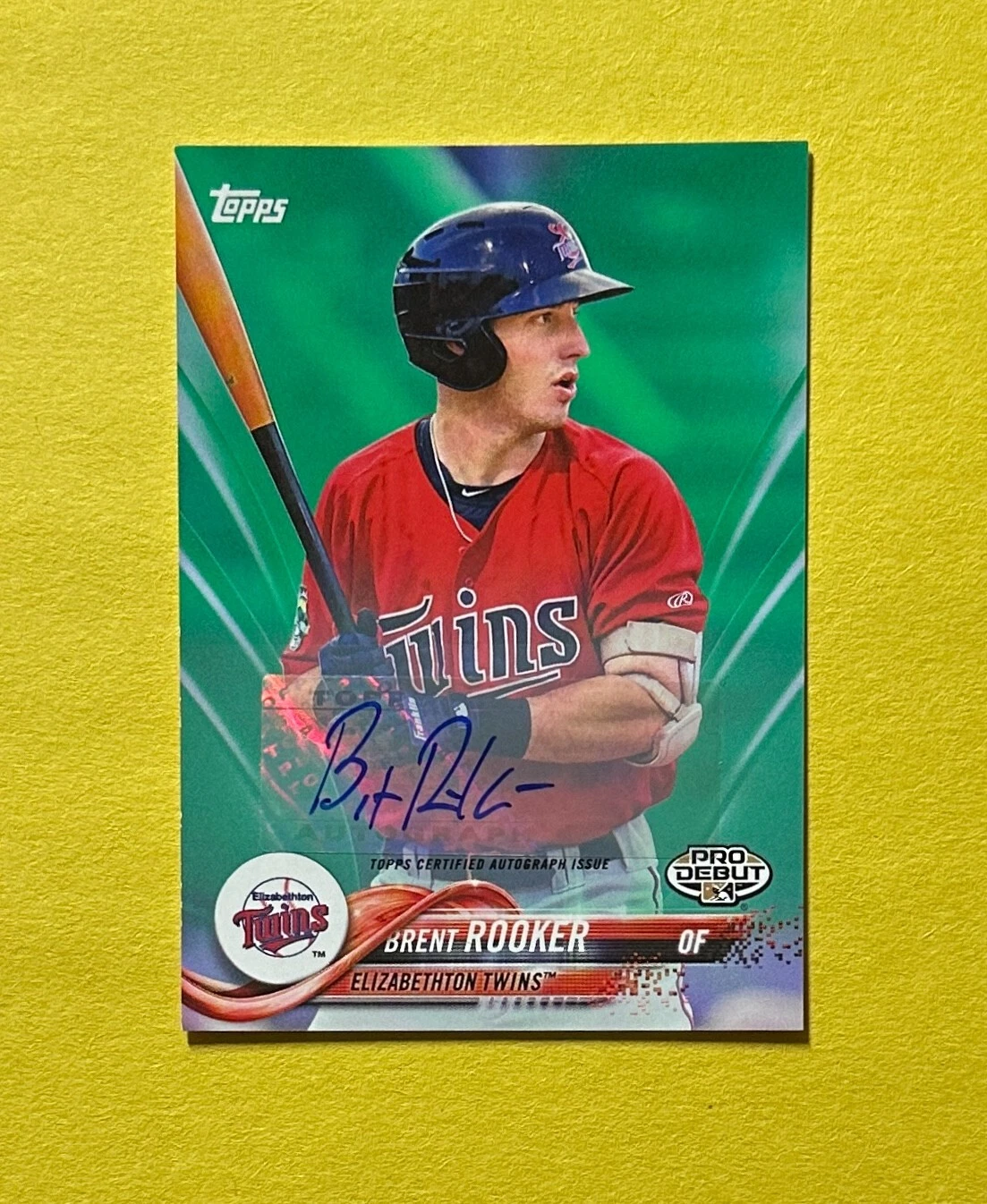 2018 TOPPS PRO DEBUT BRENT ROOKER GREEN AUTO /99 #30 ATHLETICS
