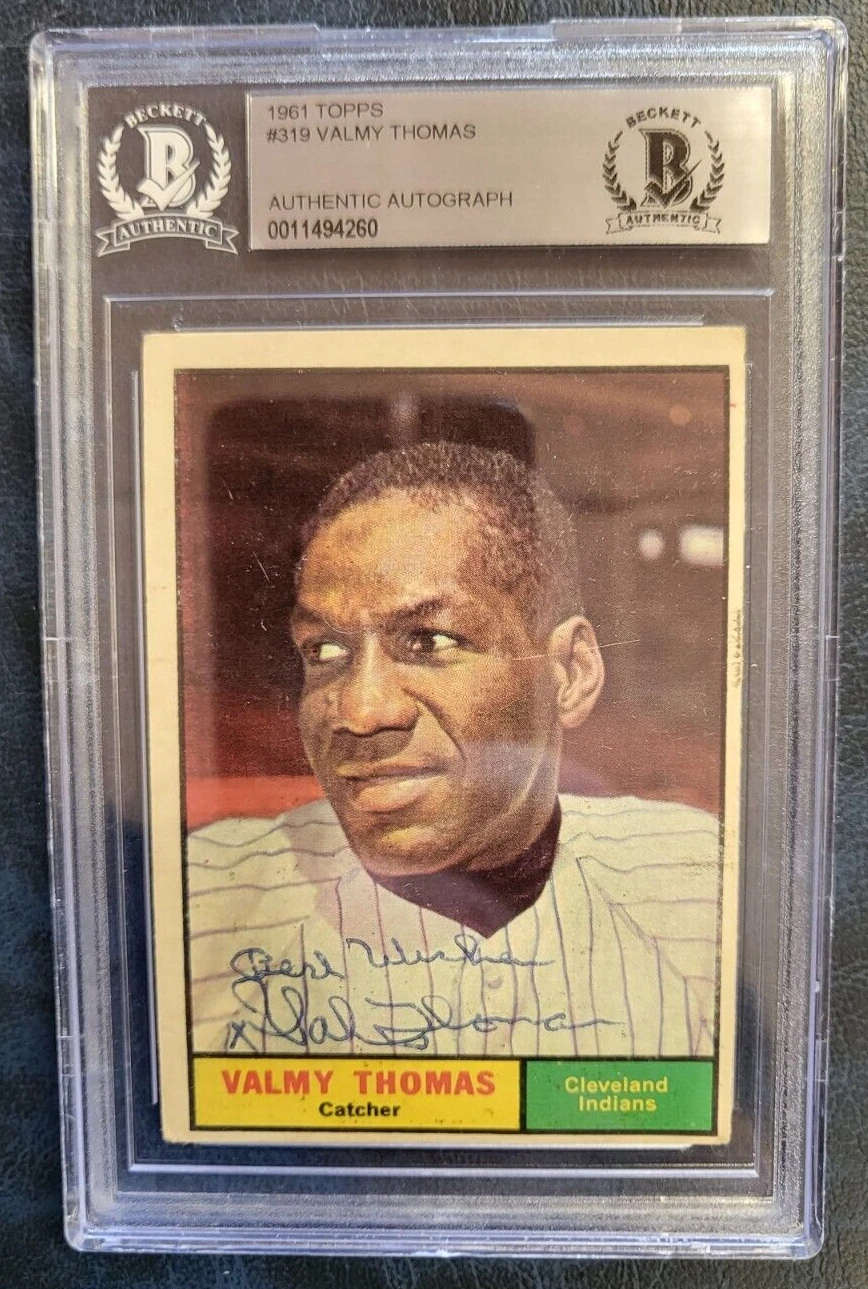 1961 TOPPS VALMY THOMAS CLEVELAND INDIANS SIGNED AUTO BASEBALL CARD BECKETT AUTH COLLECTIBLE MEMORABILIA