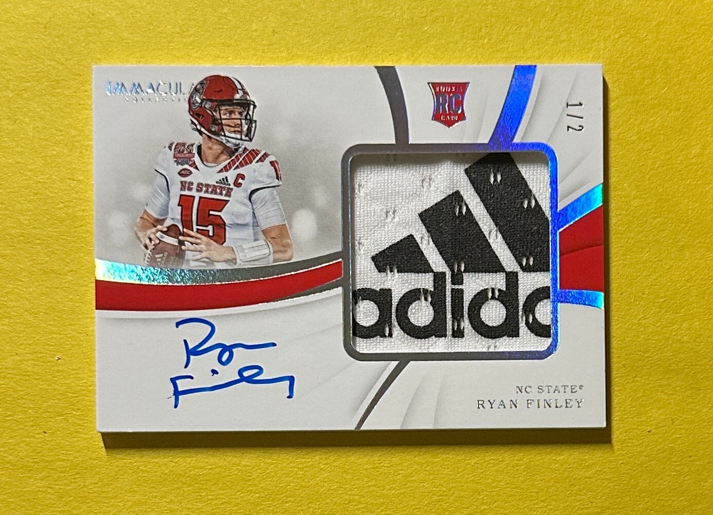 2019 PANINI IMMACULATE RYAN FINLEY PATCH AUTO SSP /2 #107 NC STATE

