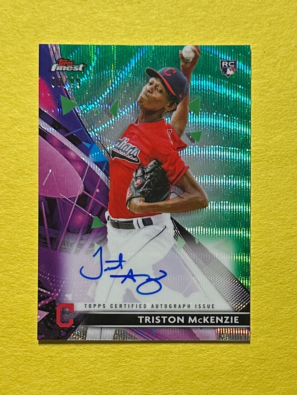 2021 TOPPS FINEST TRISTON MCKENZIE GREEN WAVE ROOKIE AUTO /99 #FA-TK CLEVELAND
