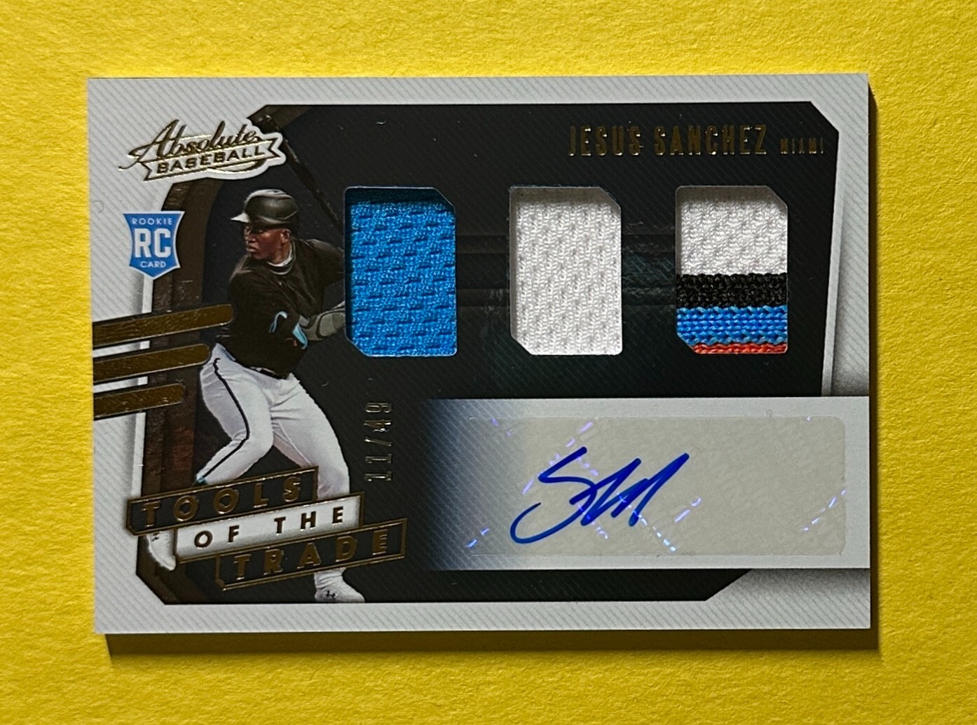 2021 PANINI ABSOLUTE JESUS SANCHEZ ROOKIE PATCH AUTO /49 #TT3S-JS MARLINS
