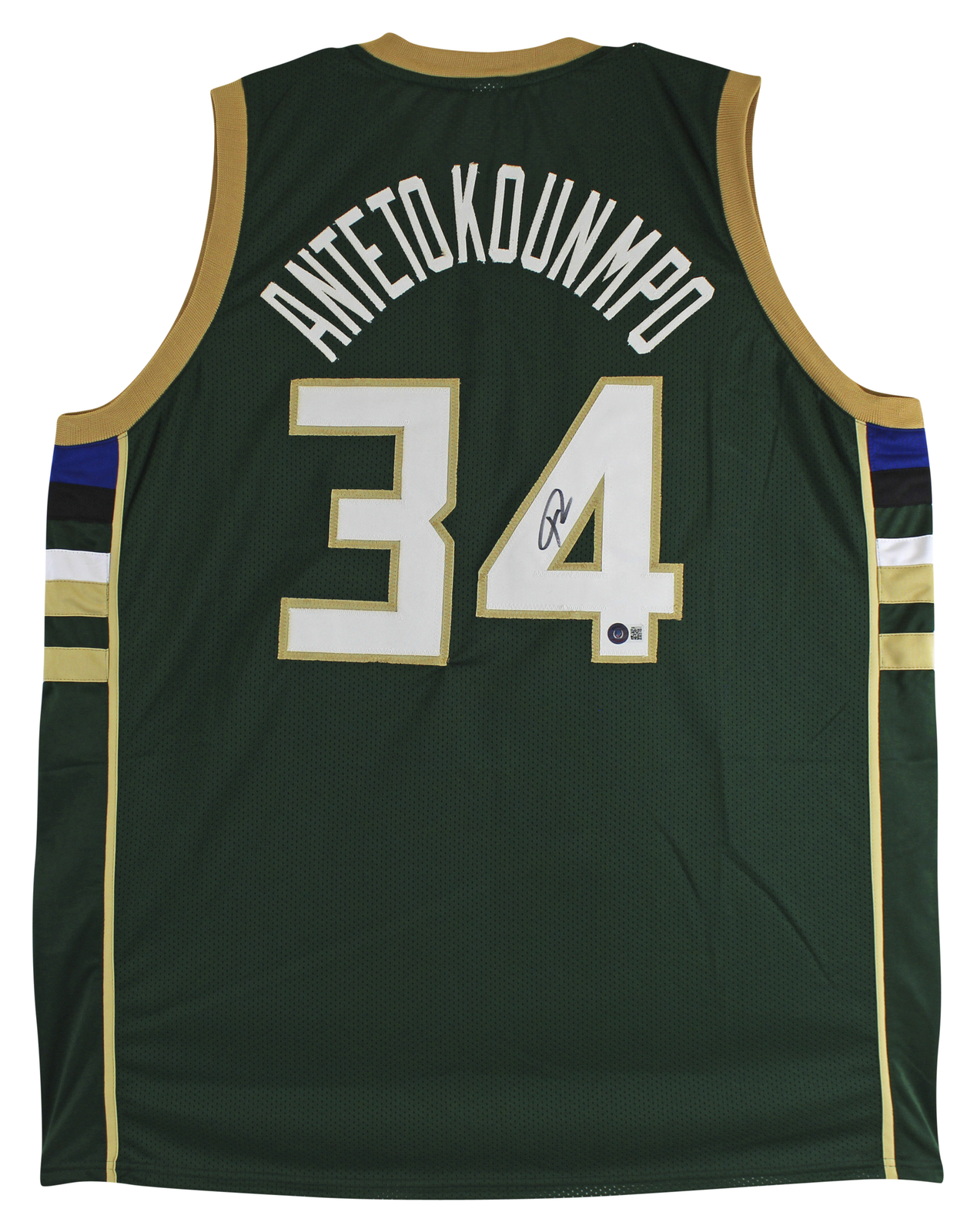 Giannis Antetokounmpo Authentic Signed Green Pro Style Jersey BAS Witnessed
