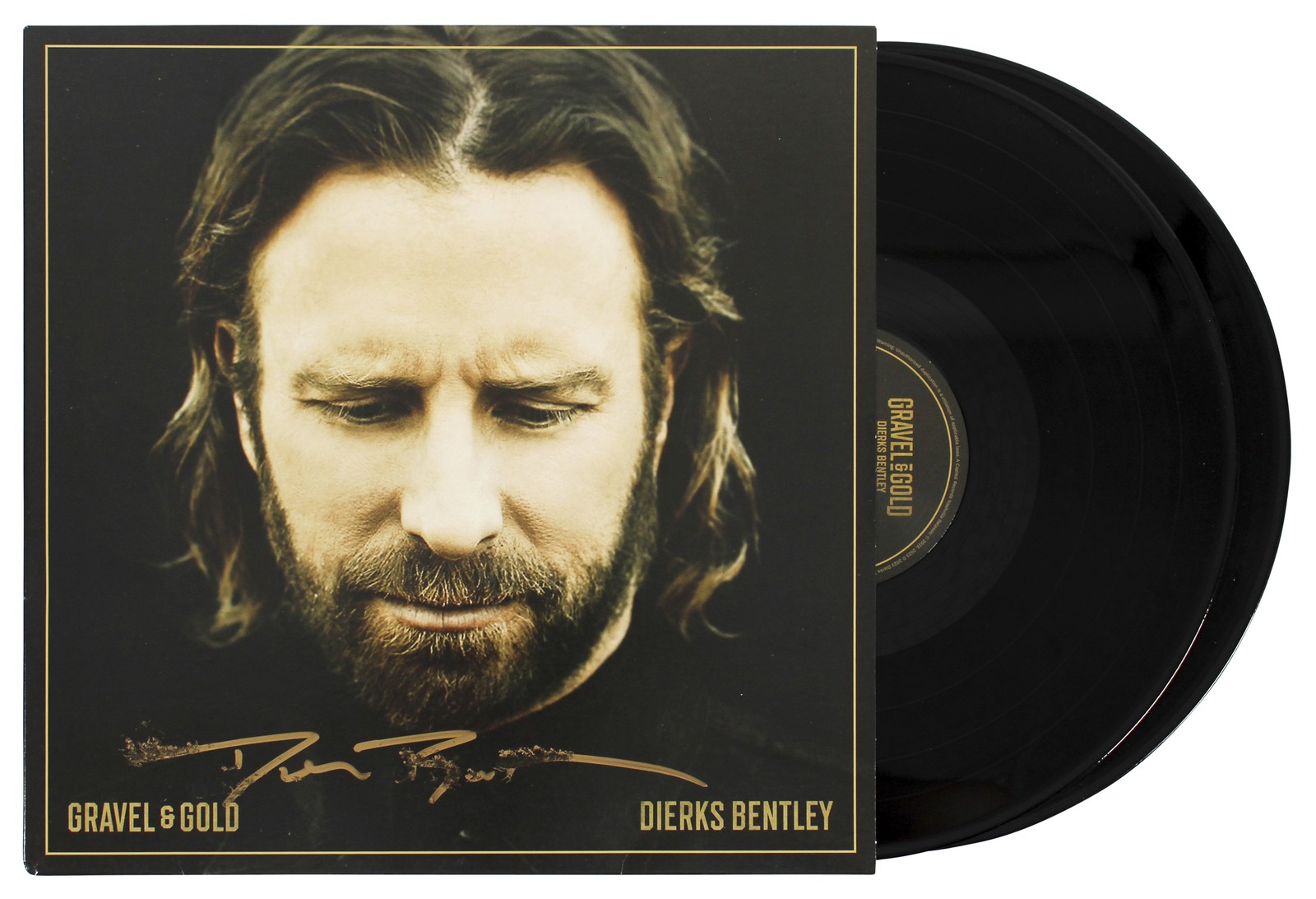 Dierks Bentley Authentic Signed Gravel & Gold Album Cover W/ Vinyl BAS #BH44847
