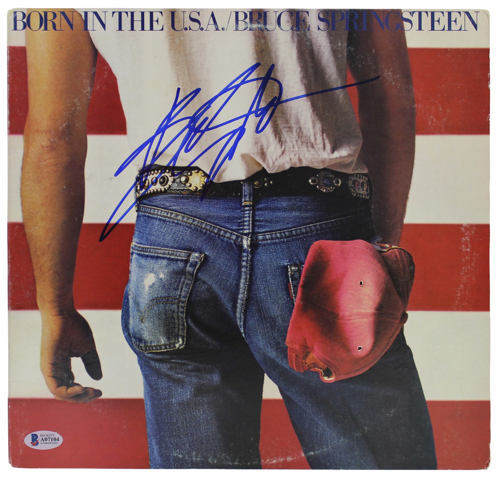 Bruce Springsteen Signed Born In The USA Album Cover Auto Grade 10! BAS #A07104

