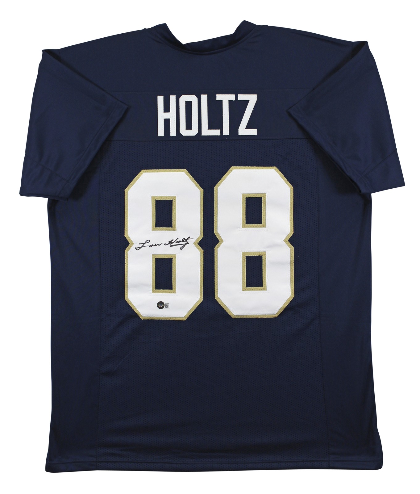 Notre Dame Lou Holtz Authentic Signed Navy Blue Pro Style Jersey BAS Witnessed
