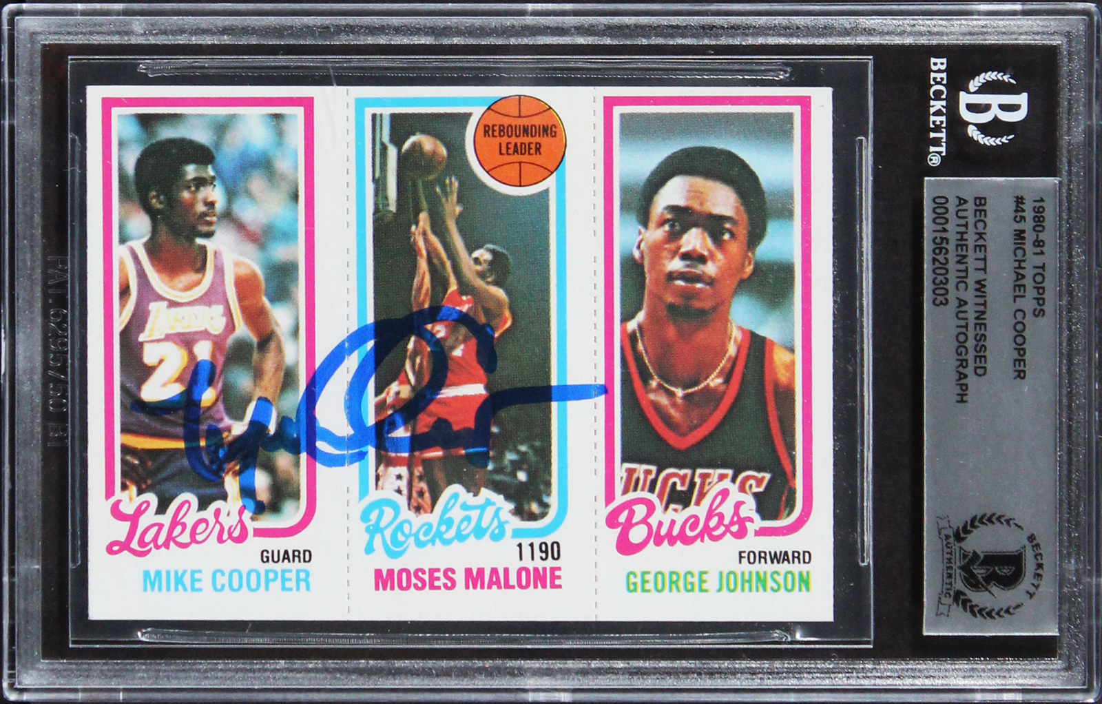 Lakers Michael Cooper Authentic Signed 1980 Topps #45 Rookie Card BAS Slabbed
