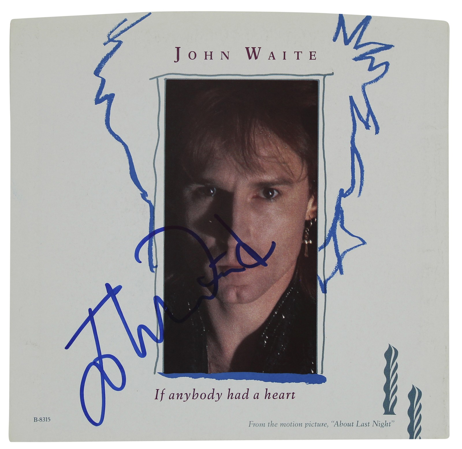 John Waite Signed If Anybody Had a Heart 45 RPM Album Cover BAS #BG79127
