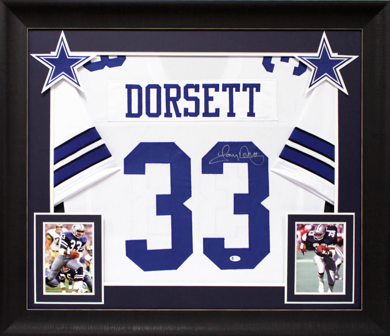 Tony Dorsett Authentic Signed White Pro Style Framed Jersey BAS Witnessed
