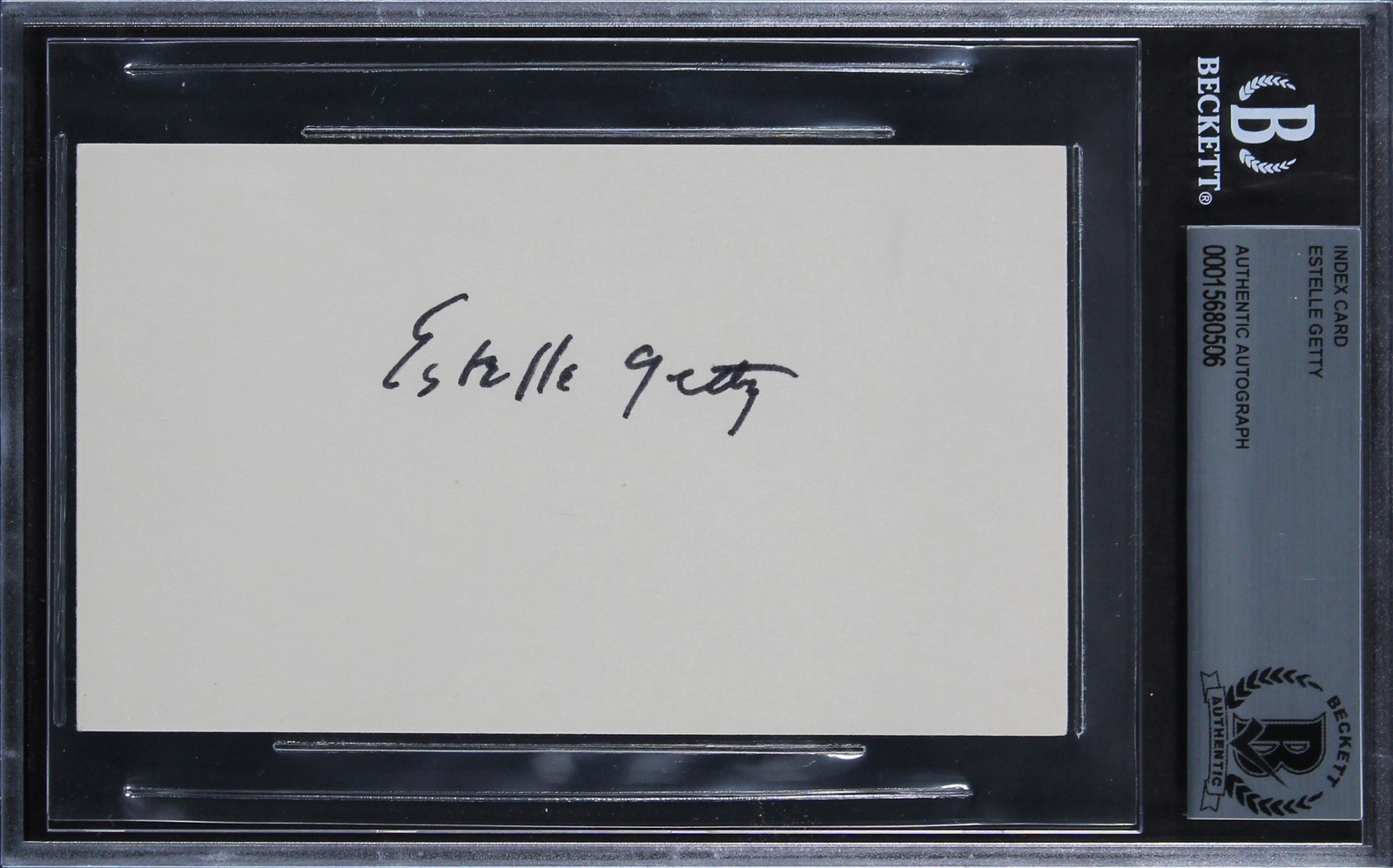 Estelle Getty The Golden Girls Authentic Signed 3x5 Index Card BAS Slabbed 2
