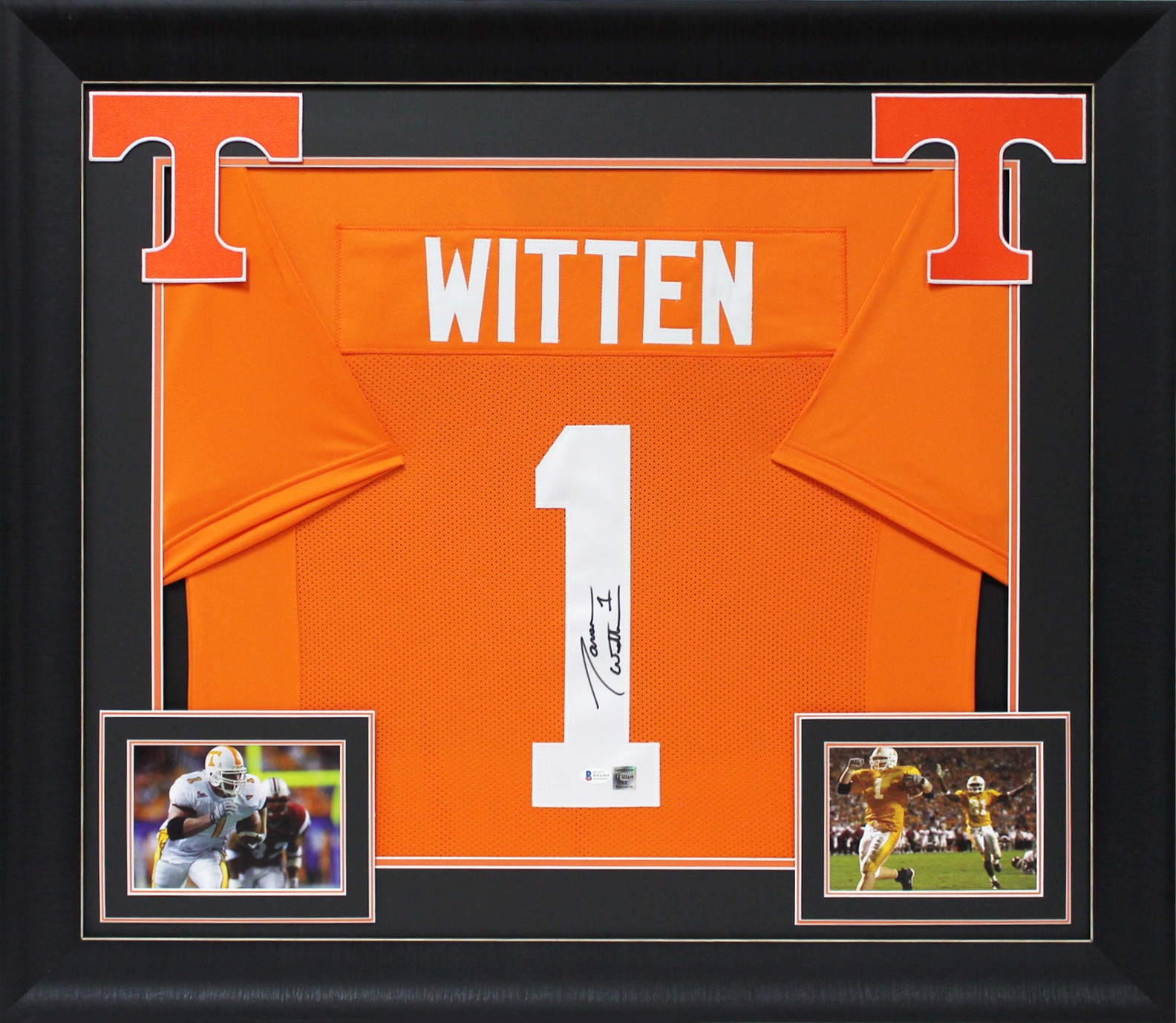Jason Witten Authentic Signed Orange Pro Style Framed Jersey BAS Witnessed
