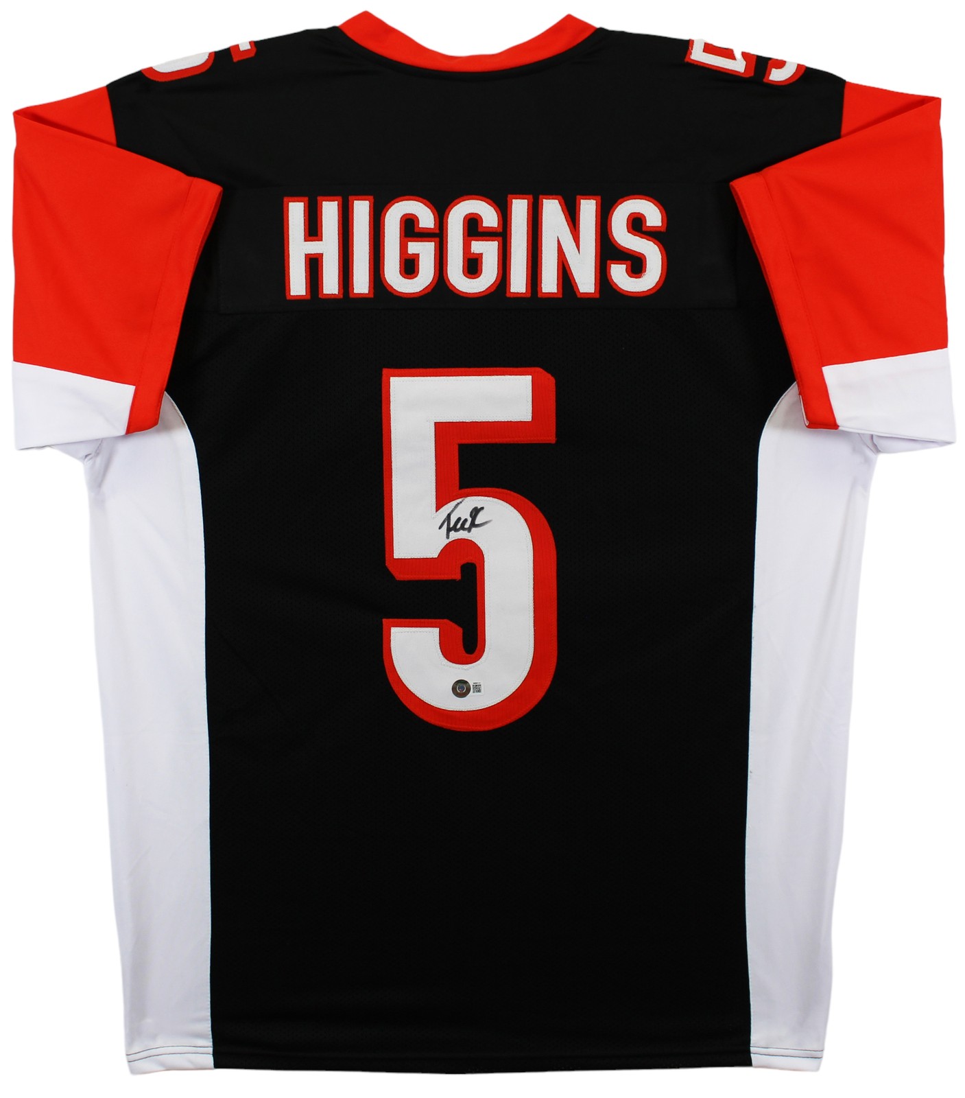 Tee Higgins Authentic Signed Black Pro Style Jersey Autographed BAS Witnessed
