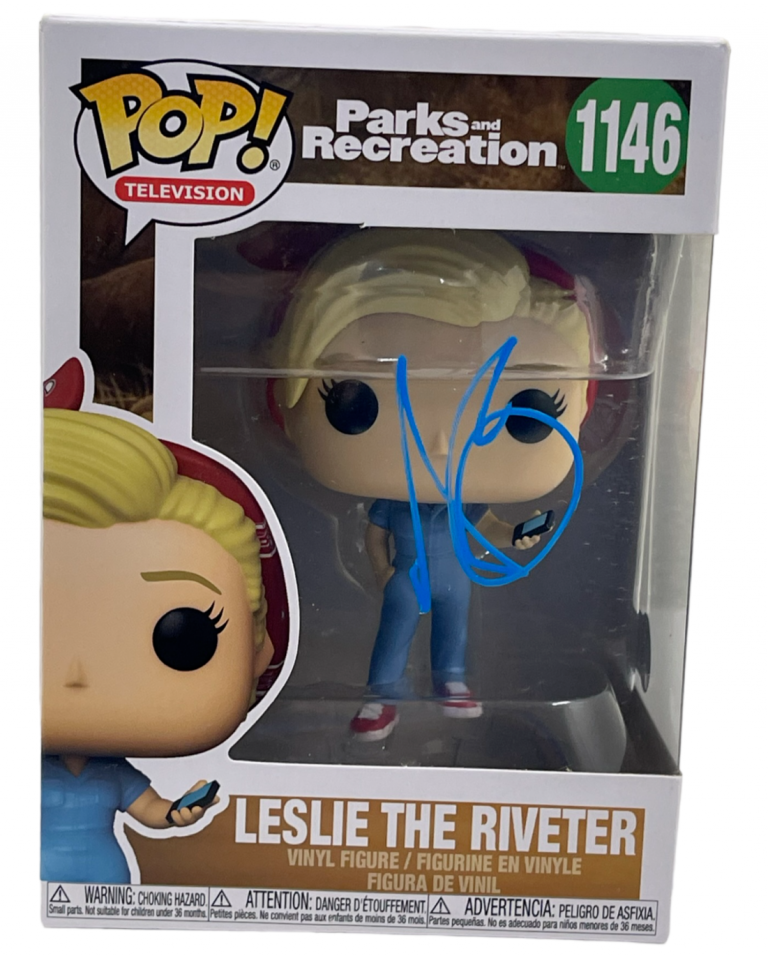 AMY POEHLER SIGNED LESLIE THE RIVETER FUNKO 1146 PARKS AND RECREATION BECKETT
 COLLECTIBLE MEMORABILIA