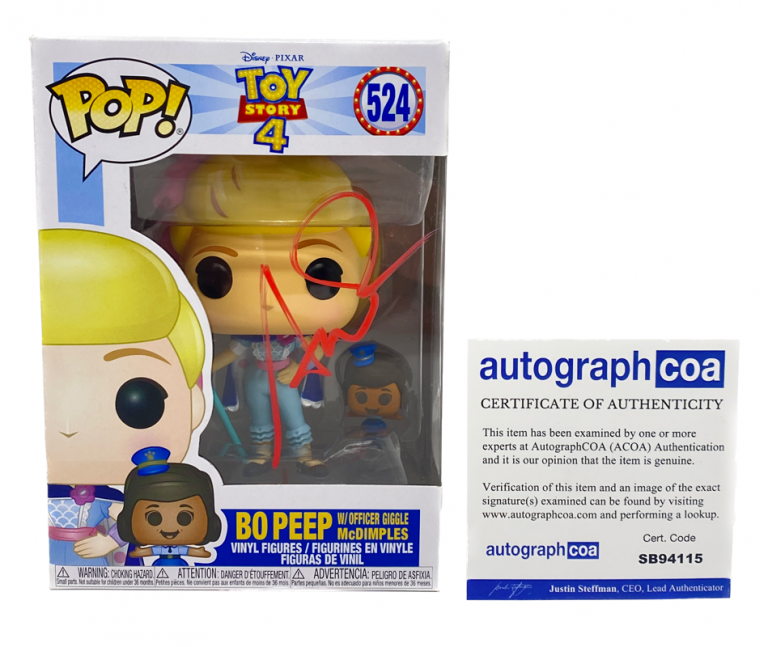 ANNIE POTTS SIGNED AUTOGRAPH FUNKO POP TOY STORY 4 BO PEEP 524 ACOA COA
 COLLECTIBLE MEMORABILIA