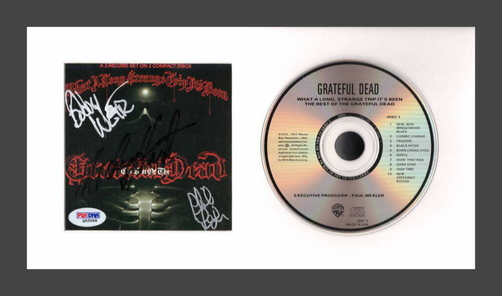 Bob Weir Phil Lesh M Hart Signed Autograph Grateful Dead Framed CD Display - PSA
