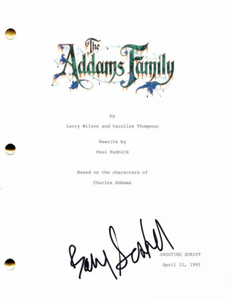 BOBBY SONNENFELD SIGNED AUTOGRAPH THE ADDAMS FAMILY FULL MOVIE SCRIPT WEDNESDAY
 COLLECTIBLE MEMORABILIA
