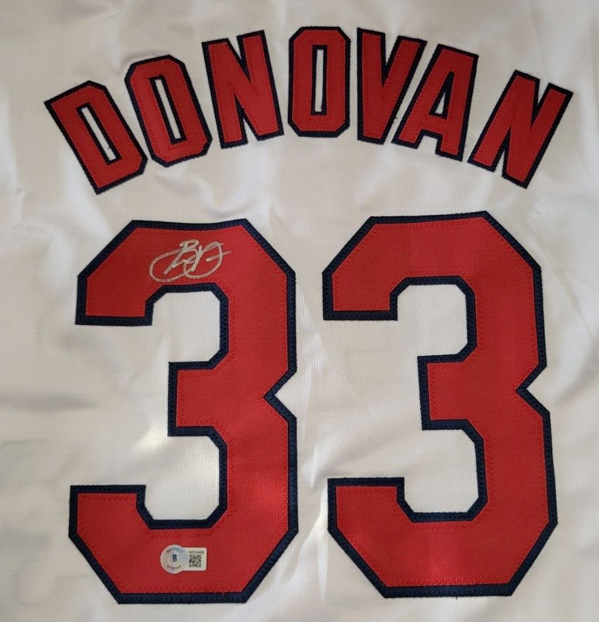 BRENDAN DONOVAN HAND SIGNED ST LOUIS CARDINALS JERSEY BAS BECKETT CERT