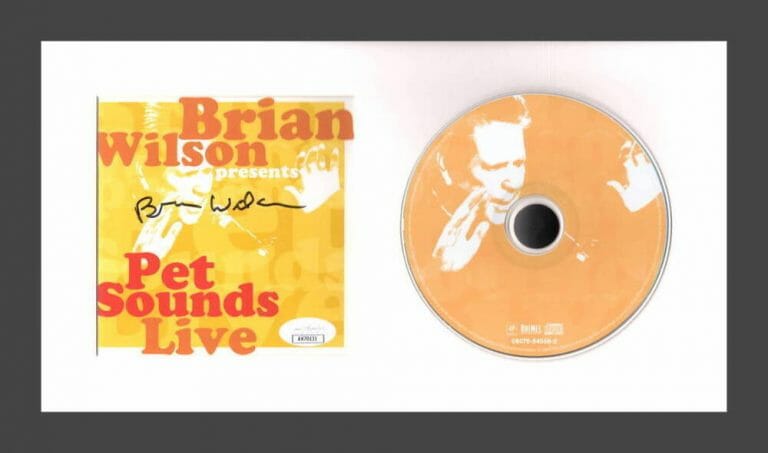 BRIAN WILSON BEACH BOYS SIGNED AUTOGRAPH PETS SOUNDS LIVE FRAMED CD DISPLAY JSA
 COLLECTIBLE MEMORABILIA