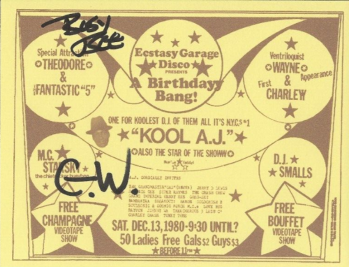 BUSY BEE & GRAND WIZZARD THEODORE SIGNED CONCERT ADVERT COA HIP HOP PIONEERS
 COLLECTIBLE MEMORABILIA