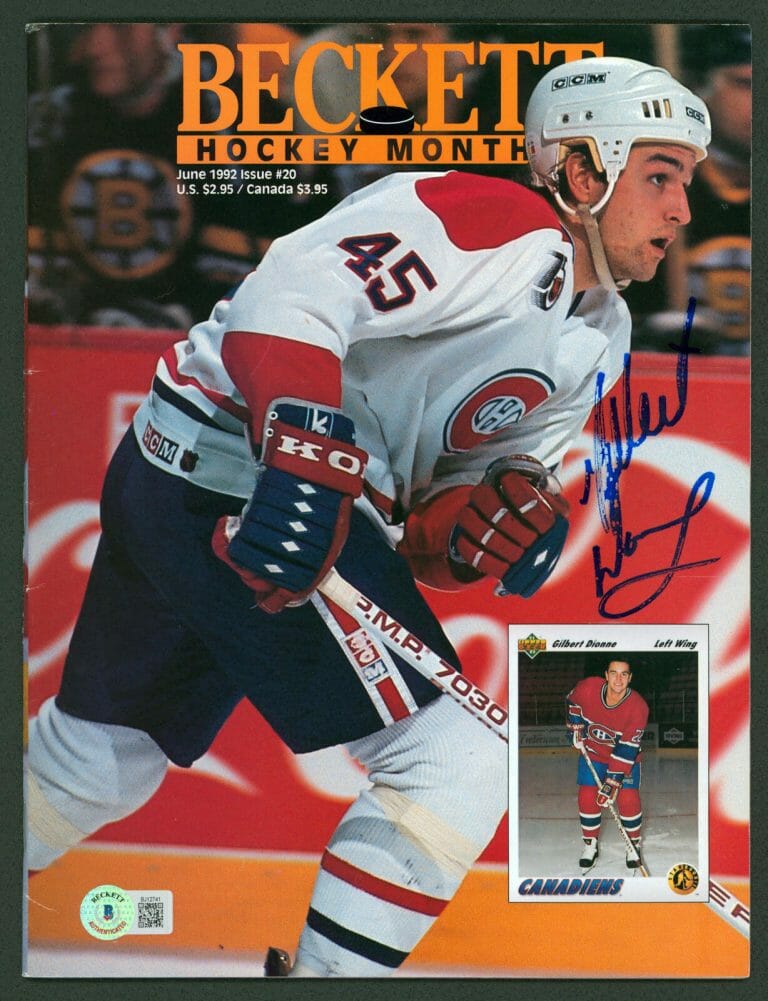 Canadiens Gilbert Dionne Signed Beckett Hockey Magazine Autographed BAS ...