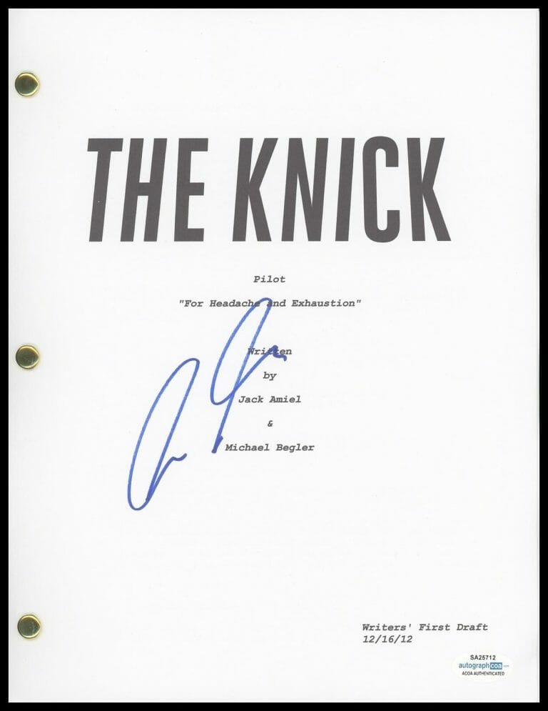 CLIVE OWEN “THE KNICK” AUTOGRAPH SIGNED COMPLETE FULL PILOT EPISODE SCRIPT ACOA
 COLLECTIBLE MEMORABILIA