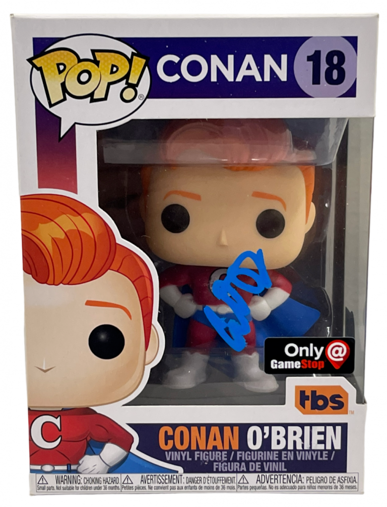 CONAN O’BRIEN SIGNED FUNKO 18 SUPER CONAN AUTHENTIC AUTOGRAPH BECKETT
 COLLECTIBLE MEMORABILIA