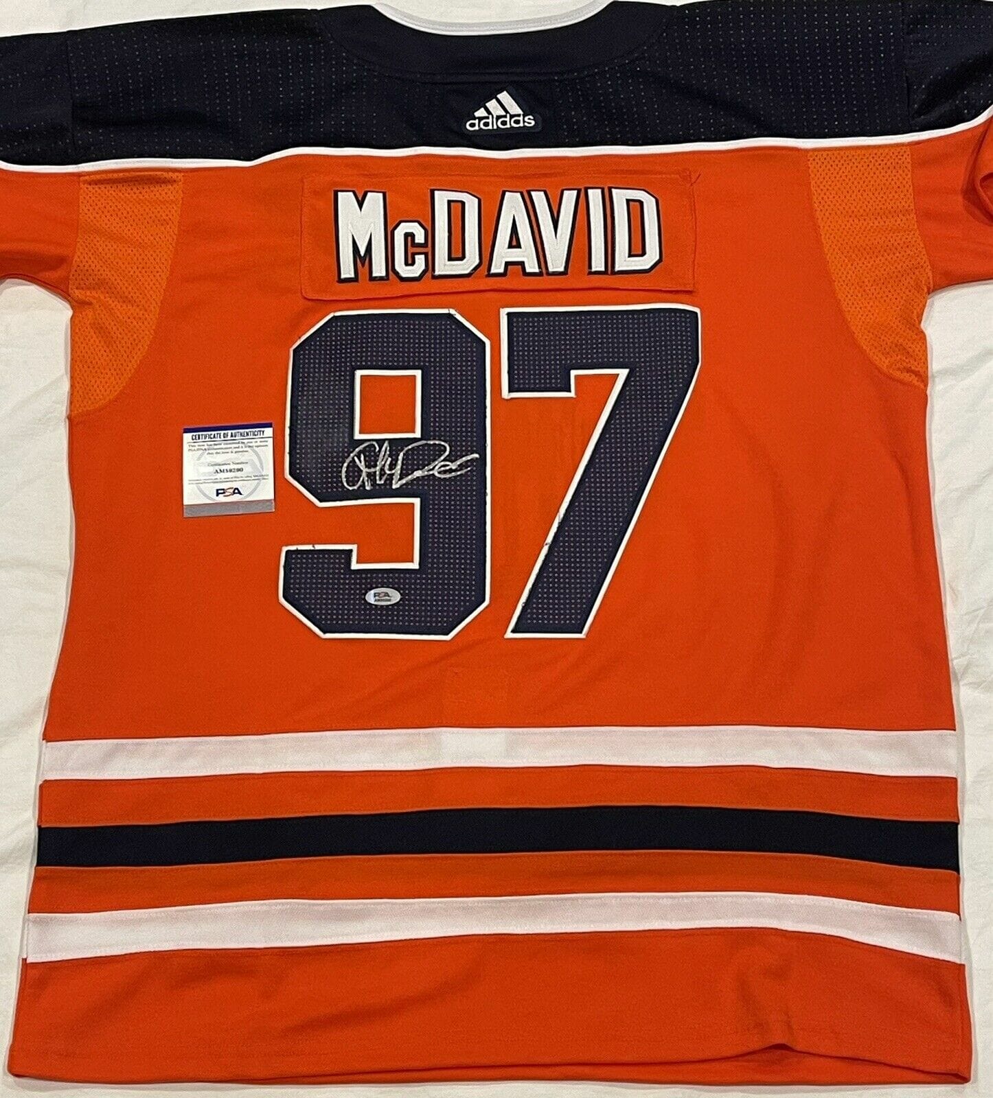 Connor McDavid Autographed Edmonton Oilers Jersey JSA Loa Signed Orange Conor