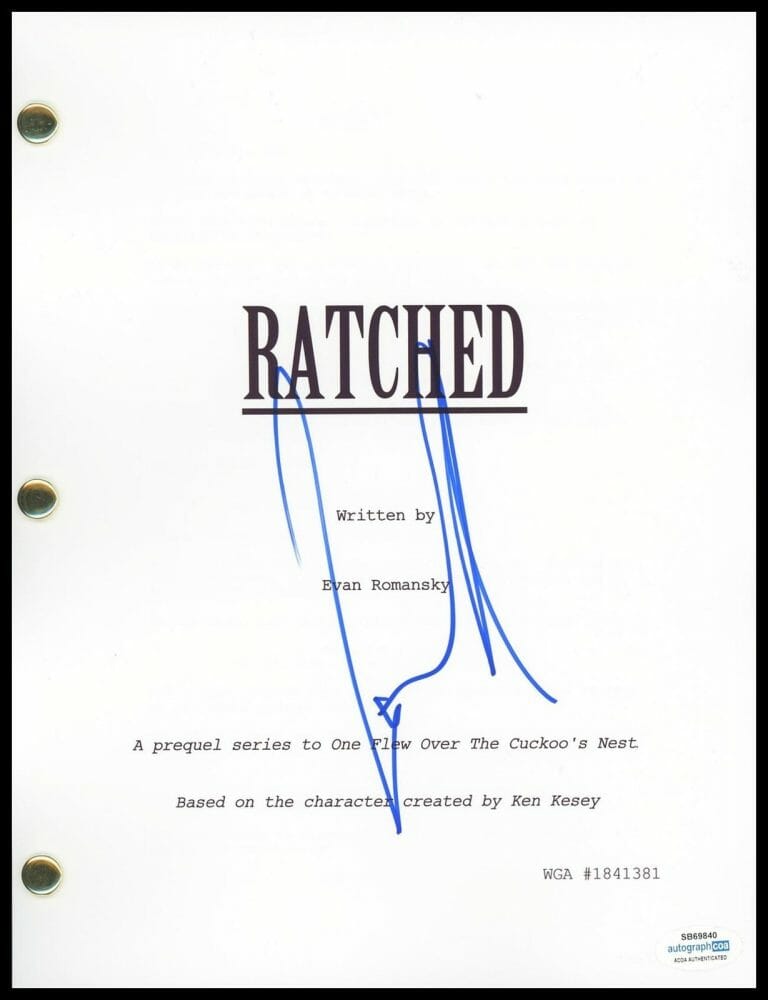 CYNTHIA NIXON “RATCHED” AUTOGRAPH SIGNED ‘GWENDOLYN BRIGGS’ PILOT EPISODE SCRIPT
 COLLECTIBLE MEMORABILIA