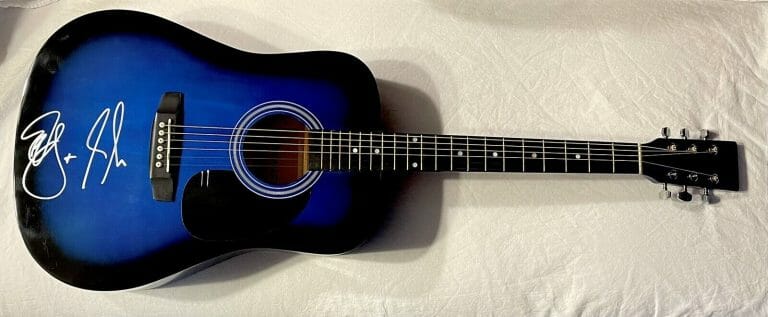 DAN & SHAY SIGNED AUTOGRAPHED GUITAR ON BODY TEQUILA SPEECHLESS PSA/DNA
 COLLECTIBLE MEMORABILIA