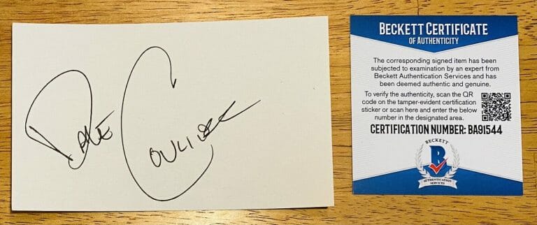 DAVE COULIER SIGNED AUTOGRAPHED 3×5 CARD BAS BECKETT CERT FULL HOUSE
 COLLECTIBLE MEMORABILIA