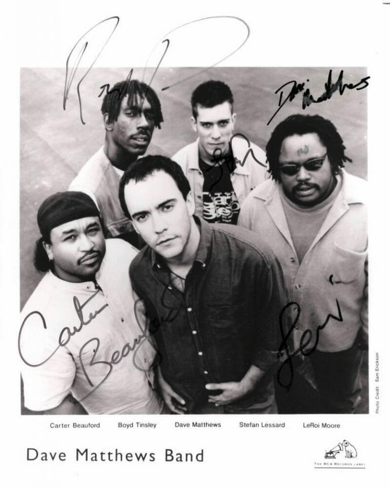 DAVE MATTHEWS BAND SIGNED AUTOGRAPH 8×10 PHOTO DAVE STEFAN BOYD CARTER LEROI JSA
 COLLECTIBLE MEMORABILIA