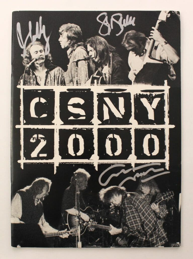 DAVID CROSBY STEPHEN STILLS & GRAHAM NASH SIGNED AUTOGRAPH CONCERT PROGRAM – JSA
 COLLECTIBLE MEMORABILIA
