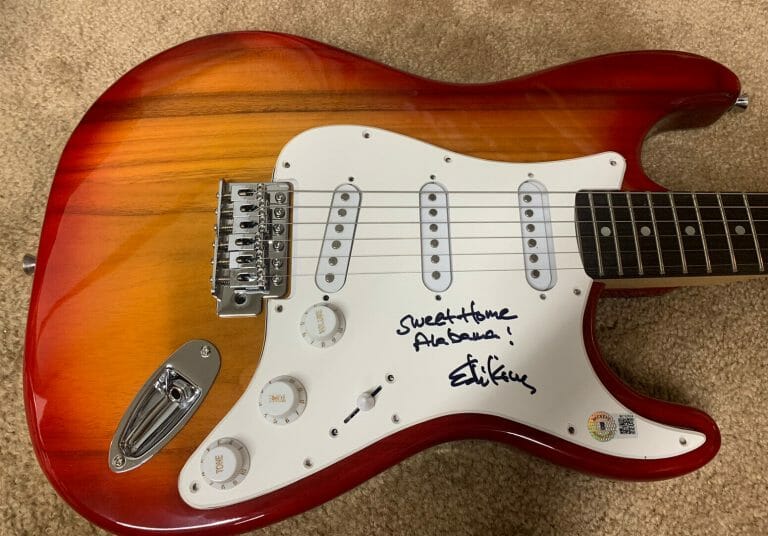 ED KING LYNYRD SKYNYRD SIGNED GUITAR SWEET HOME ALABAMA SONG TITLE PSA CERTIFIED
 COLLECTIBLE MEMORABILIA