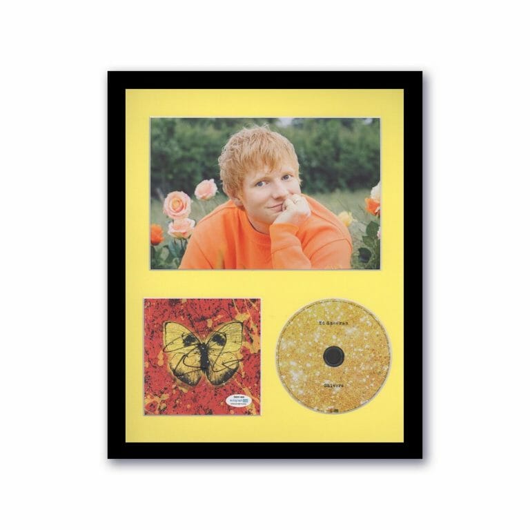 ED SHEERAN “SHIVERS” AUTOGRAPH SIGNED CUSTOM FRAMED 11×14 MATTED CD DISPLAY ACOA
 COLLECTIBLE MEMORABILIA
