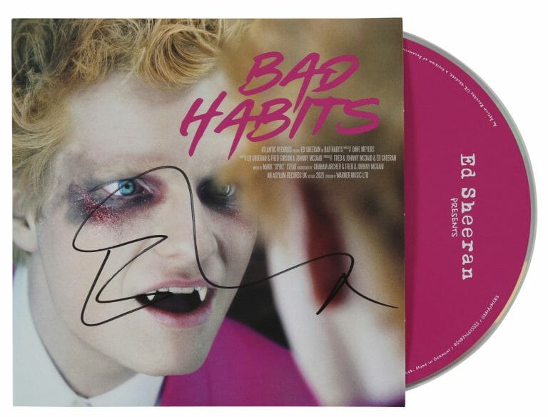 ED SHEERAN AUTHENTIC SIGNED BAD HABITS CD INSERT W/ DISK BAS #BG83228
 COLLECTIBLE MEMORABILIA